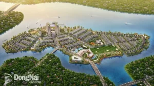 Phối cảnh Dự án Đảo Kim Quy tại cù lao Tân Vạn, thành phố Biên Hòa. Ảnh: Doanh nghiệp cung cấp